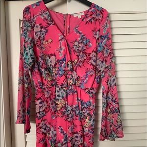 Bright Pink Floral Romper